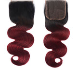 Burgundy Body Wave  3 Bundles and FREE Lace Closure