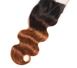 7A  #T1b/30 Ombre Body Wave Brazilian Hair #3 Bundles with #1 FREE Lace Closure